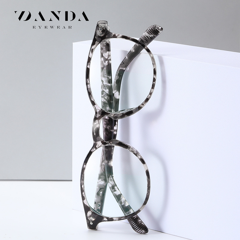 Cross-border anti-blue light glasses TR90 round frame retro flat lens 2301 unisex optical myopia lens frame