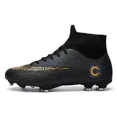 Foreign Trade Kidsren's Football Training Shoes Football High-Top Long Spike Football Shoes Shoe Cross-Border Football Boots Large Size