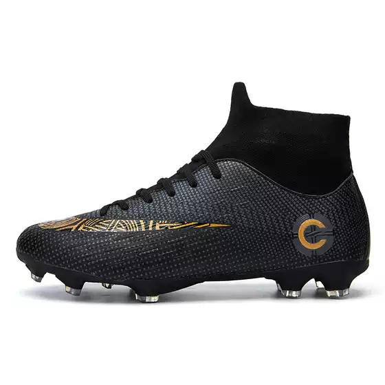 Foreign Trade Kidsren's Football Training Shoes Football High-Top Long Spike Football Shoes Shoe Cross-Border Football Boots Large Size