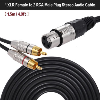 Kannon Female to Double Lotus Audio Line Frequency Line Kannon XLR Female to 2RCA Male Plug Gold Plated One-Two Amplifier