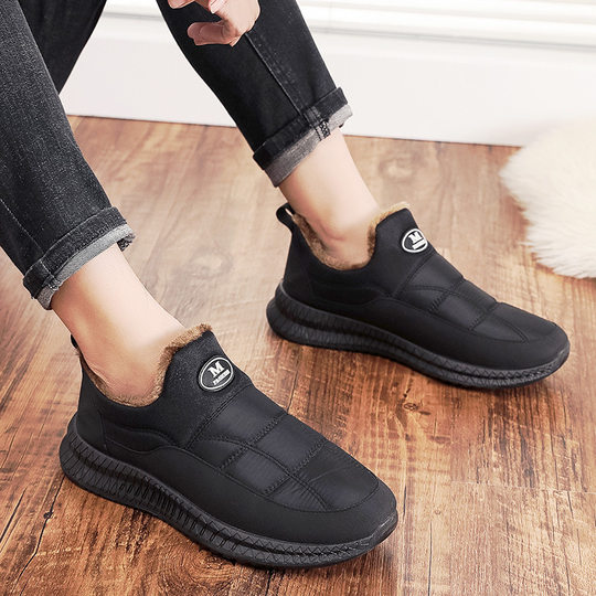 Old Beijing Men's Shoes Winter Middle-Aged and Elderly High-Top Cotton Boots Fleece-Lined Thickeneding Warm and Durable Men's Cotton Shoes Wholesale Large Cotton