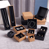 Wholesale vintage kraft paper jewelry box heaven and earth cover black jewelry box ring jewelry box necklace box in stock