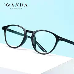 New TR90 anti blue light glasses 2318 men's and women's retro flat light glasses cross-border round frame plain computer goggles