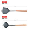 in stock Household Food Grade Anti-scalding Handle Silicone Kitchenware Scutler High Temperature Resistant Soup Spoon Silicone Cooking Shovel Tool