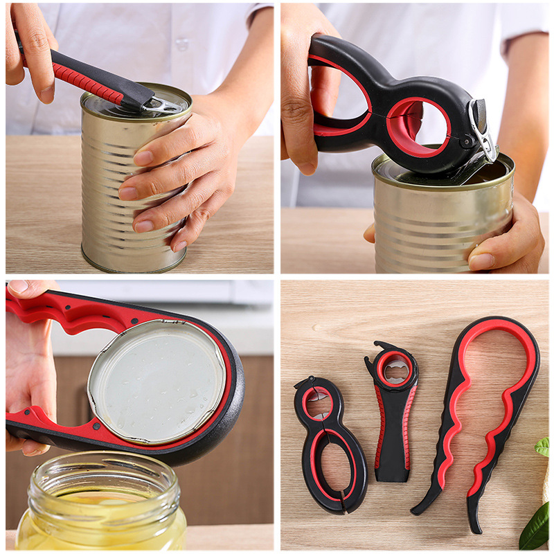 Amazon 5-in -1 beer bottle opener creative 8-word cans 6-in -1 can opener suit four-in-one lid opener