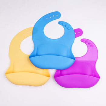 Food Grade Silicone Baby Slip Bag Baby Silicone Bib Solid Color Easy to Clean Children's Products Bib