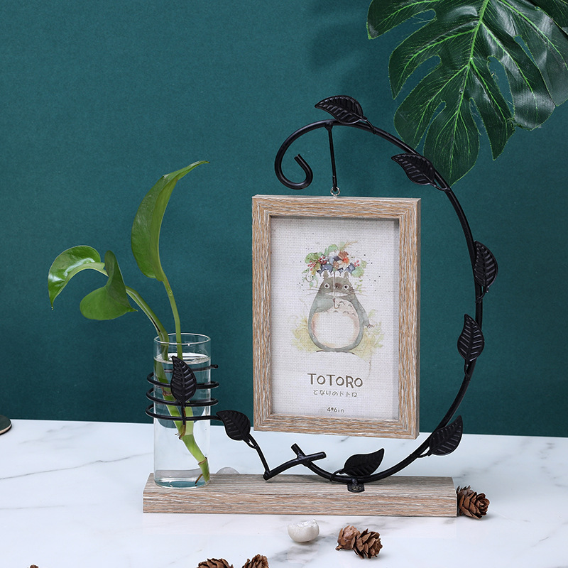Factory Direct Supply Creative Scandinavian 6inch Iron Art Photo Frame Table Photo Frame Double-Sided Photo Frame Hydroponic Plant Photo Frame Wholesale