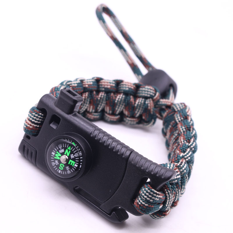 Paracord Bracelet Knife Fire Starter Multifunctional Wristband Camping Survival Adventure Emergency Bracelet Woven Handmade