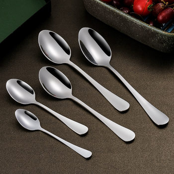 1010 Series Complete Set of 304 Stainless Steel Main Table Spoons Steak Knife, Fork and Spoon Western Tableware Ice Spoon Coffee Ice Cream Spoon
