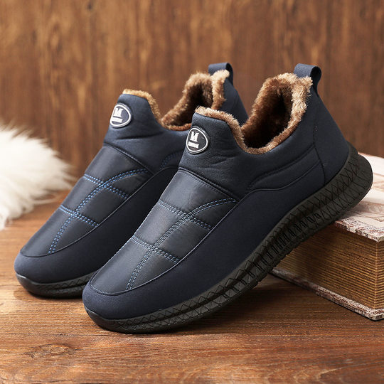 Old Beijing Men's Shoes Winter Middle-Aged and Elderly High-Top Cotton Boots Fleece-Lined Thickeneding Warm and Durable Men's Cotton Shoes Wholesale Large Cotton