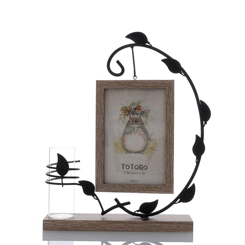 Factory Direct Supply Creative Scandinavian 6inch Iron Art Photo Frame Table Photo Frame Double-Sided Photo Frame Hydroponic Plant Photo Frame Wholesale