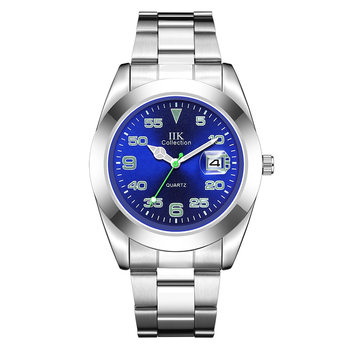 IIK GB860 aperture business blue dial digital foreign trade Men's quartz waterproof calendar steel band watch