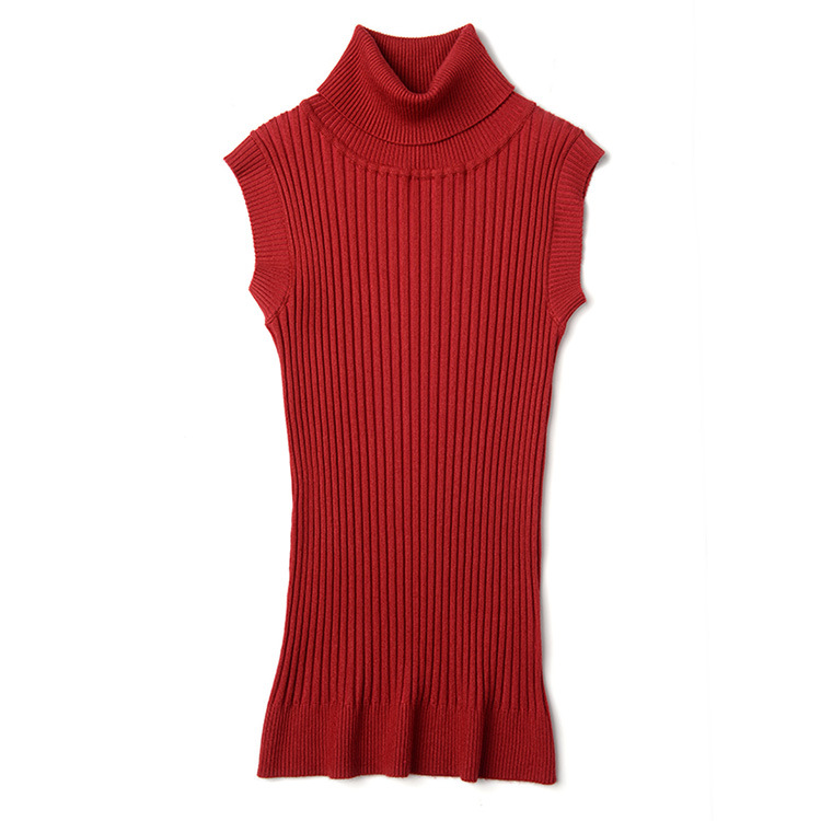 秋冬高领背心韩版修身无袖毛衣欧美针织衫马甲上衣女