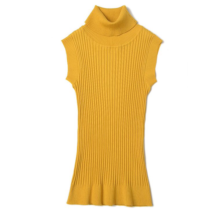 秋冬高领背心韩版修身无袖毛衣欧美针织衫马甲上衣女