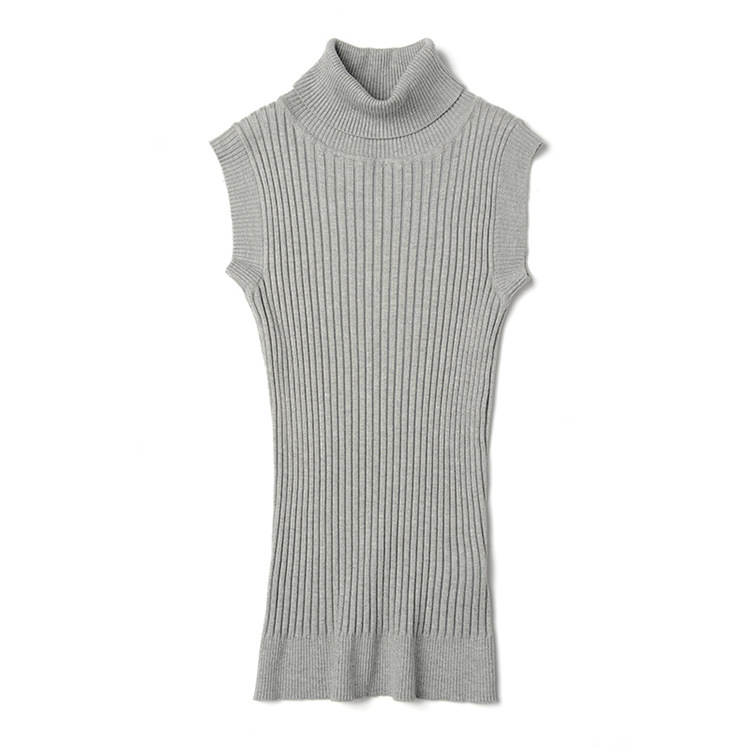 秋冬高领背心韩版修身无袖毛衣欧美针织衫马甲上衣女
