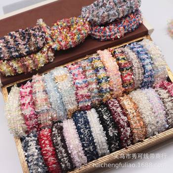New 1.5cm wide gold silk small fragrant style webbing weaving raw edge lace DIY hair accessories bag clothing edge decoration accessories