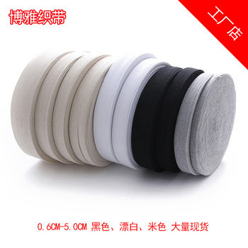 Manufacturer 0.6-8.0cm Pure Cotton Herringbone Belt with Back Collar and Polyester Cotton Black and White Original White Single and Double Twill Straps