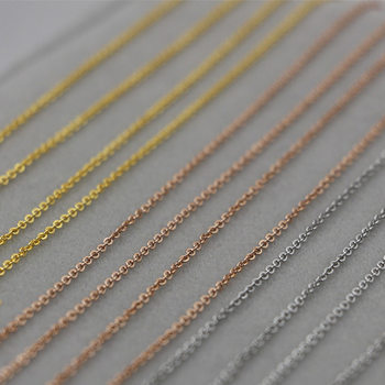 Bare chain 316L stainless steel chain flat cross necklace 0 single chain 100% furnace gold plating 18K tail piece