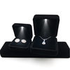 With lamp flannel jewelry box LED lamp iron box ring box pendant bracelet packaging box source factory large quantity discount