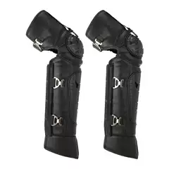 Winter Electric Motorcycle Knee Pads Long Style Men Women Riding Cold-Proof Warm PU Windproof Thickened Fleece-Lined Leg Guards