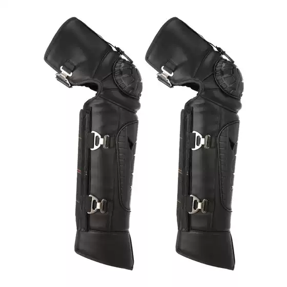 Winter Motorcycle Knee Pads for Men and Women, Long Length, Cold-Proof, Windproof PU Material, Thickened with Fleece Lining for Leg Protection