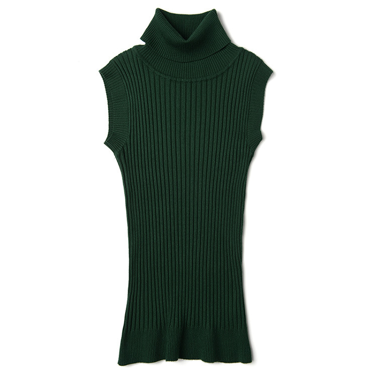 秋冬高领背心韩版修身无袖毛衣欧美针织衫马甲上衣女