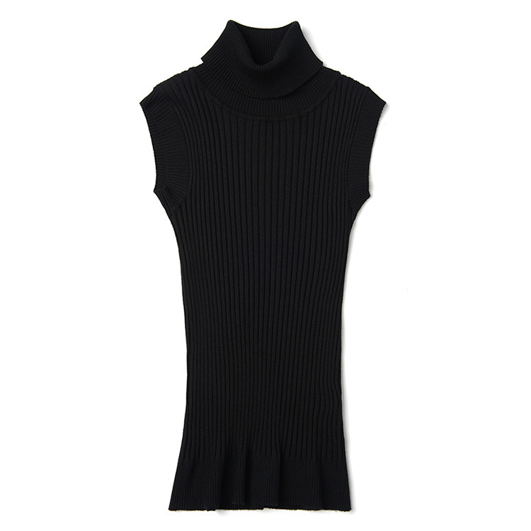 秋冬高领背心韩版修身无袖毛衣欧美针织衫马甲上衣女