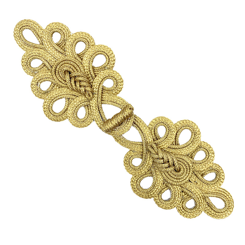 Miaoyi plate buckle handmade gold and silver silk nine-hole pipa Chinese style coat Tang suit cheongsam decoration retro large button