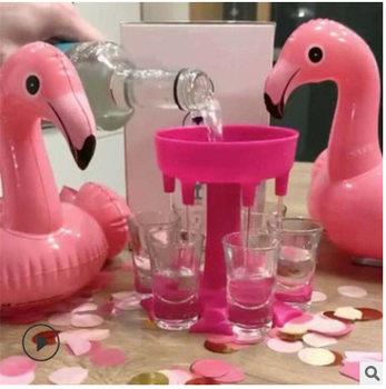 Cross-border explosions wine Dispenser six Cup Decanter 6 Shot Glass Dispenser and Holder