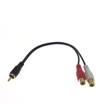 Gold-plated head RCA to 2RCA audio cable plug 1 lotus revolution to double lotus mother jack audio cable AV one drag two
