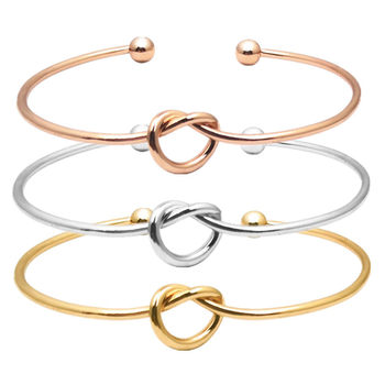 European and American Metal Love Knot Bracelet Women's diy Bracelet Opening Rose Gold Hand Jewelry Bridal Tribal Kink