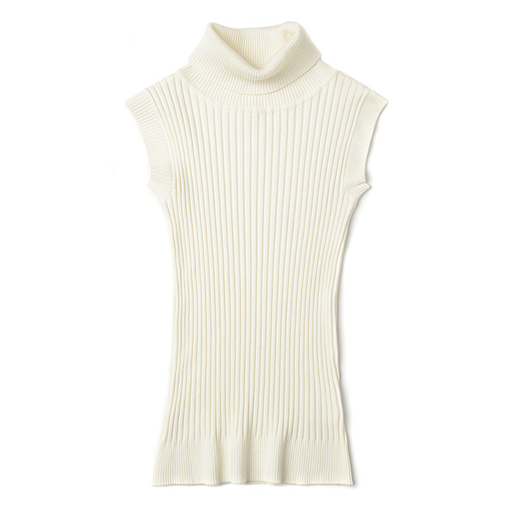 秋冬高领背心韩版修身无袖毛衣欧美针织衫马甲上衣女