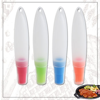 Extrusion type silicone oil bottle brush with lid long silicone oil brush multifunctional barbecue brush bbq Barbecue Tool