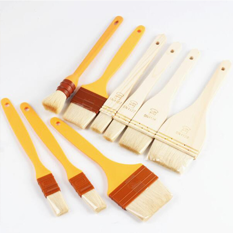 Three-energy oil brush barbecue brush oil wool brush kitchen barbecue egg liquid plastic handle straight baking tool SN4120