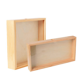 Wooden Creative Double-Sided Glass Plant Specimen Photo Frame Wood Color Three-Dimensional Picture Frame Transparent Wooden Photo Frame