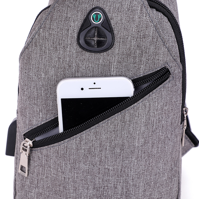 Feisha Chest Bag Men's Korean Style Trendy Canvas Outdoor Small Backpack Chest Fashion Bag Shoulder Bag Crossbody Bag Waist Bag