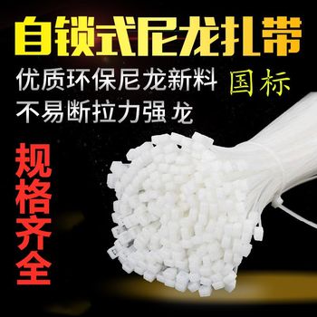 Self-locking cable tie white black plastic cable tie 4*200 cable tie strap buckle strap manufacturer