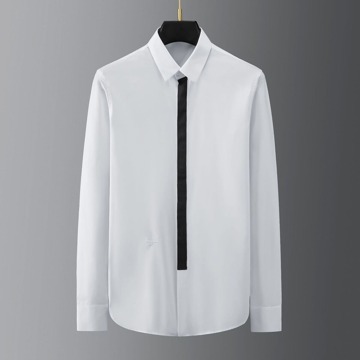 Áo sơ mi nam dài tay 100% cotton không cần ủi dáng ôm — Màu đen, Màu trắng