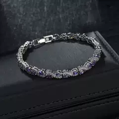 Qingxing zircon bracelet AAA zircon inlay fashion bracelet factory direct WH112 cross-border supply purple bracelet