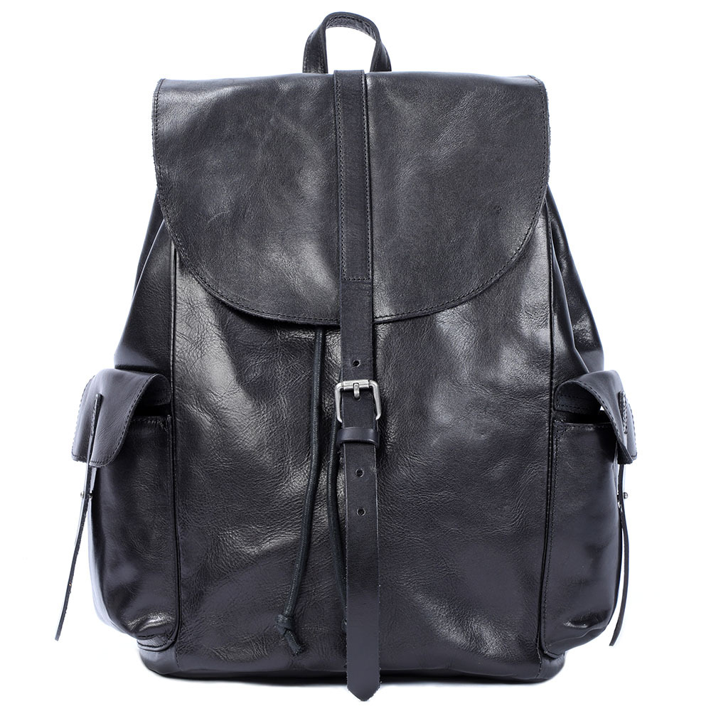 Balo Da Bò Đựng Laptop Form Rộng Phong Cách Vintage Màu Đen, Nâu