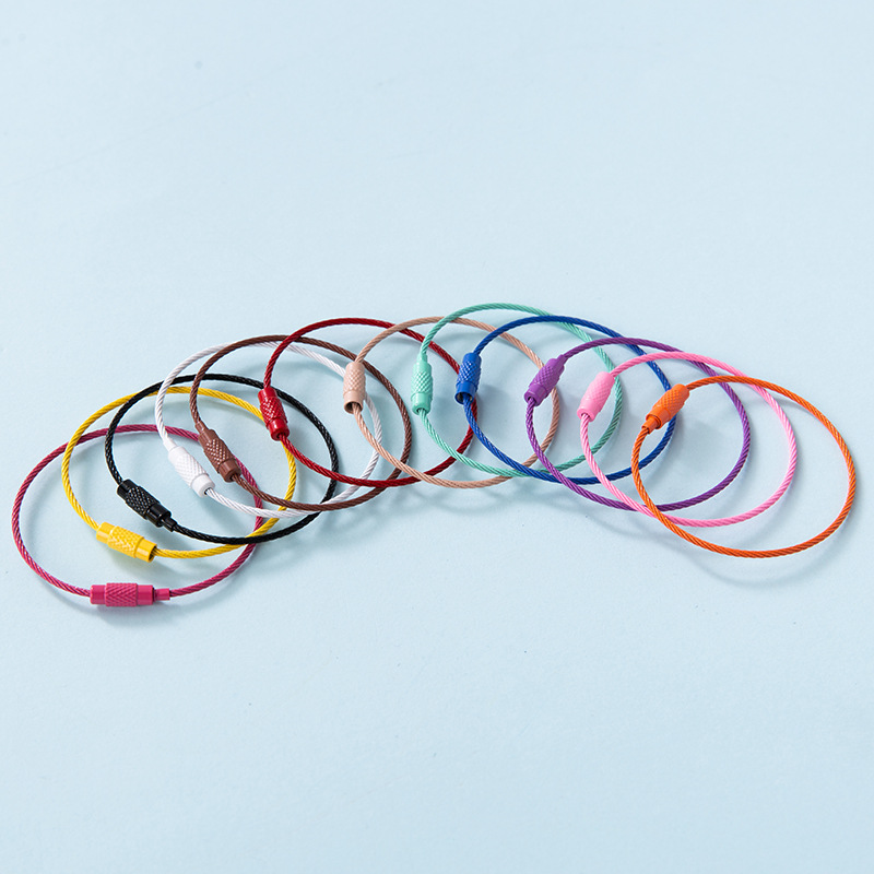 Color paint wire rope key ring key chain diy jewelry accessories paint wire ring creative pendant wholesale