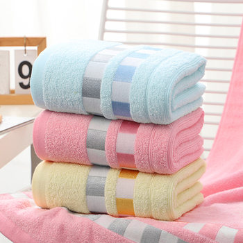 Cotton bath towel supermarket bath wholesale embroidery LOGO company advertising gifts thickened hair bath towel Cotton