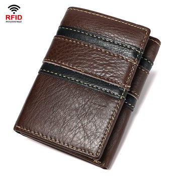 Anti-Degaussing Wallet Men's Short Genuine Leather 70% off Package Cross-Border New Rfid Anti-Theft Brush Head Layer Cowhide Wallet