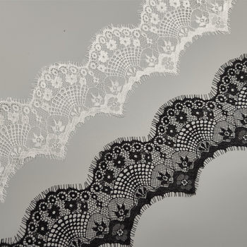 Factory Direct Sales 3 m long 10cm wide wavy edge eyelash lace warp knitted wool lace clothing accessories