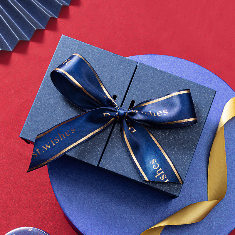 Blue Gift Box High-end Gift Box Large Birthday Split Gift Box Cosmetic Double Door Gift Box