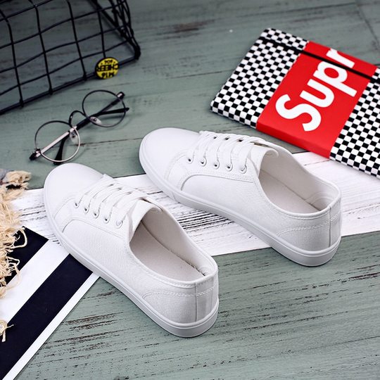 Student Low-Top Literary White Shoes Versatile White Canvas Shoes for Women Summer Korean 2024 New Old Beijing Cloth Shoes Flats