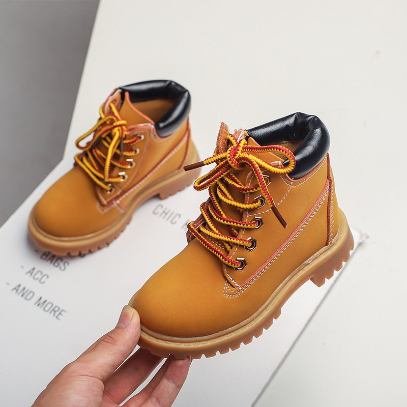 Children's Martin Boots 2025 Autumn and Winter New Genuine Leather Girls' Fashion Single Shoes Boys' Casual Martin Boots Short Boots