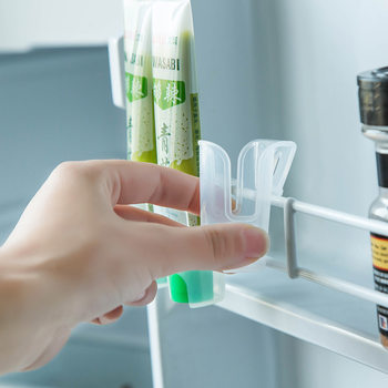 Plastic Kitchen Storage Rack Japanese-Style Bathroom Refrigerator Cosmetics Gap Storage Rack Hook Washstand Multifunctional