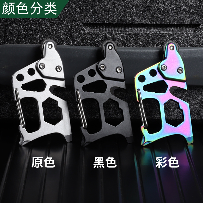 Amazon new multi-functional Flint carabiner sports outdoor mountain camping hardware gadget