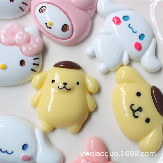 diy树脂配件猫头饰品收纳盒水杯冰箱贴装饰贴片 手机壳奶油胶材料